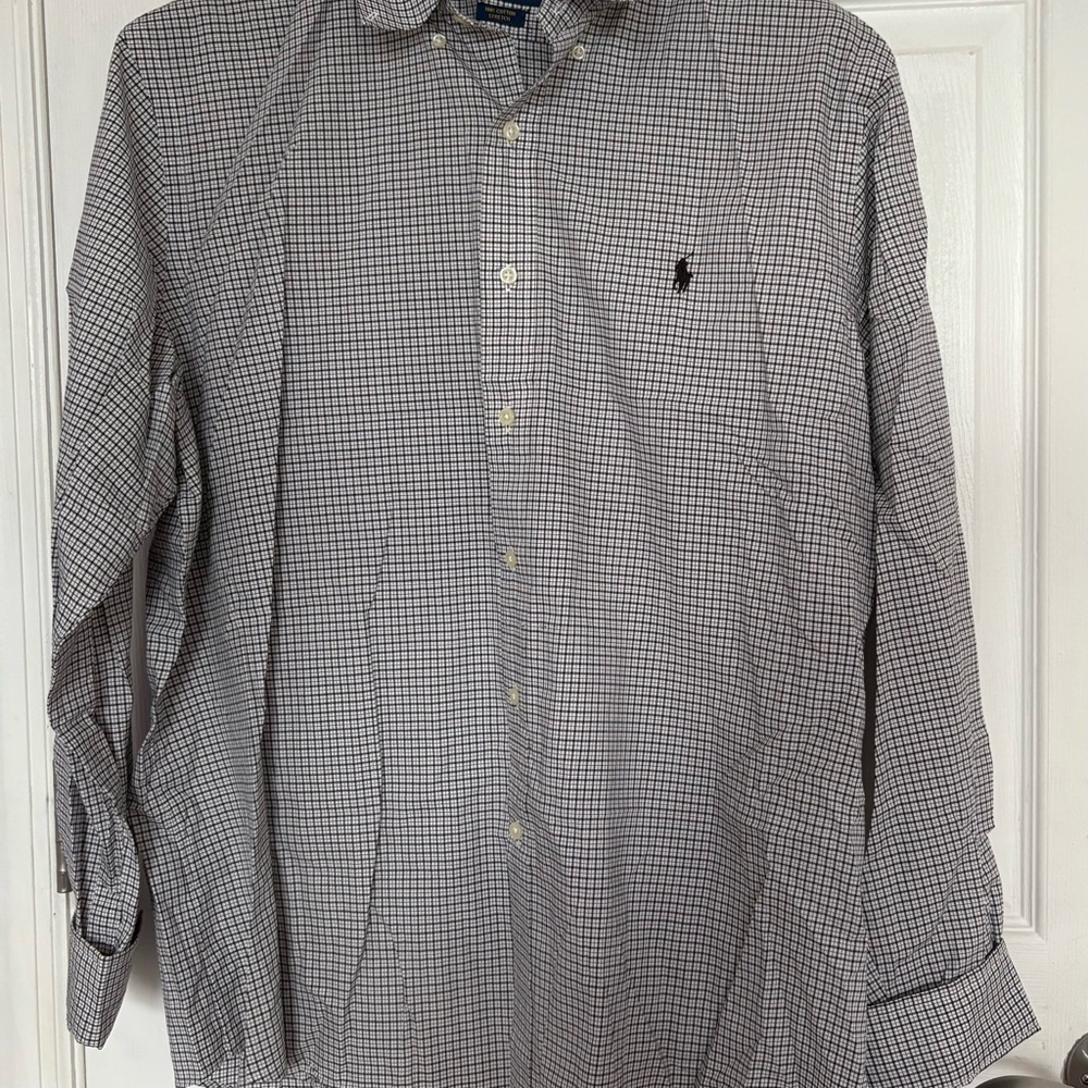 Ralph Lauren Black and White Checkered Button Down Shirt